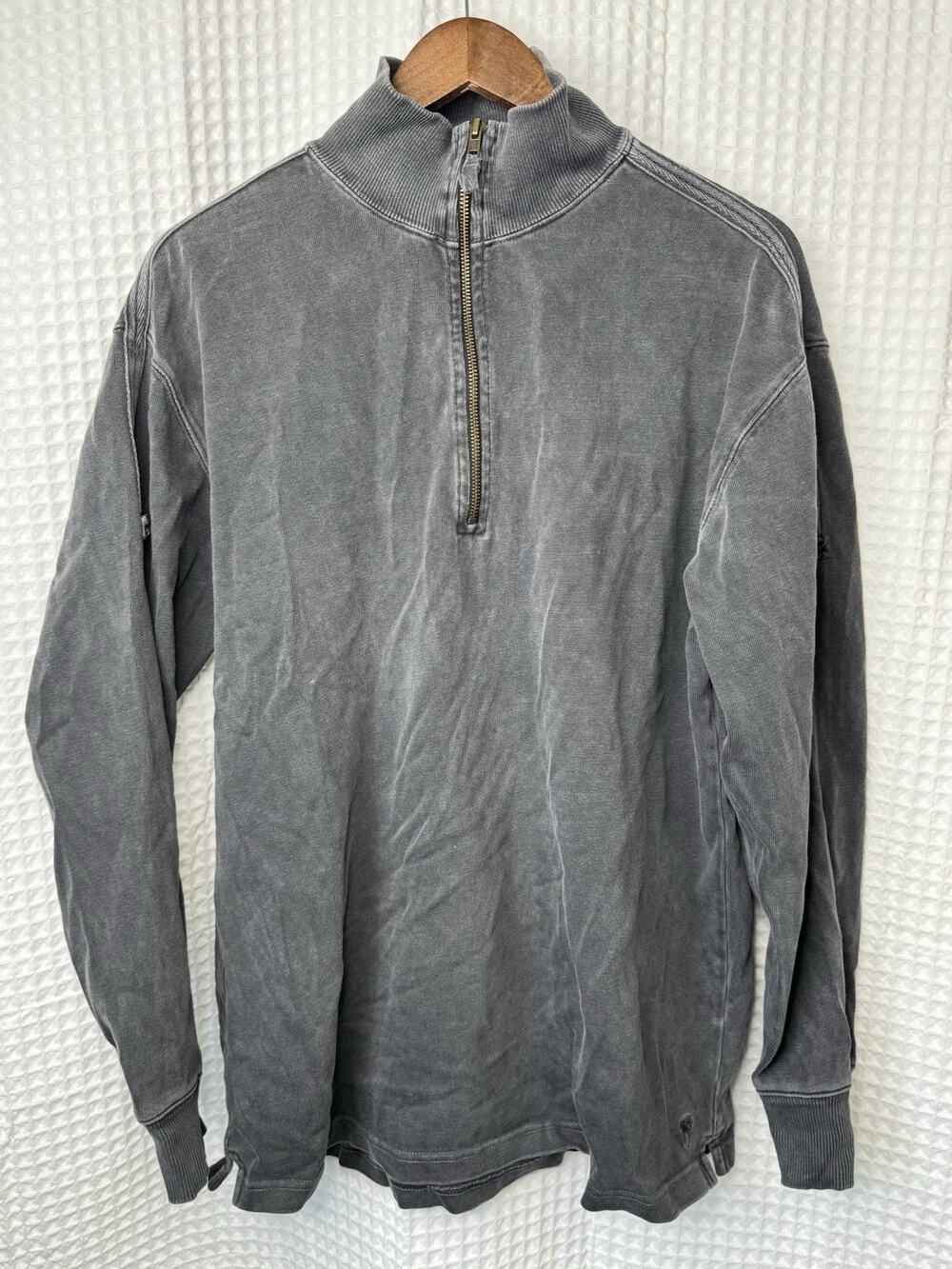 Paradise Collection Men’s M Gray 100% Cotton Quarter Zip Pullover Sweatshirt